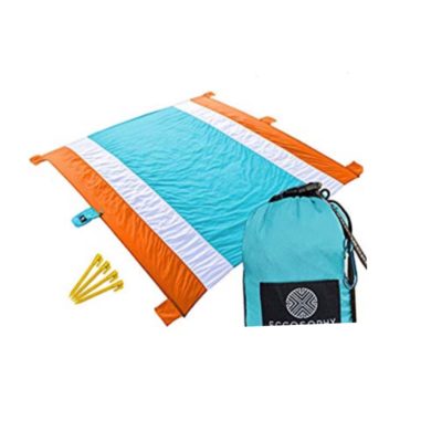 IMG_1263 Best oversized beach blanket! Material is wipeable and comes with stakes so it stays in place. Awesome reviews!